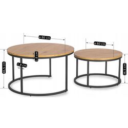 Set masute pentru reviste Mebel Elite Delia Max (Craft Oak Golden/Black) Thumb