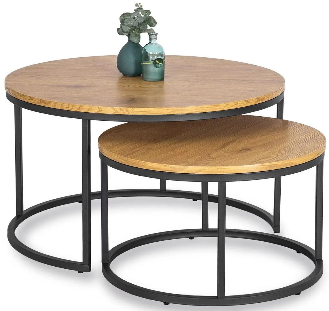 Set masute pentru reviste Mebel Elite Delia Max (Craft Oak Golden/Black) - 3