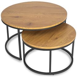 Set masute pentru reviste Mebel Elite Delia Max (Craft Oak Golden/Black) Thumb