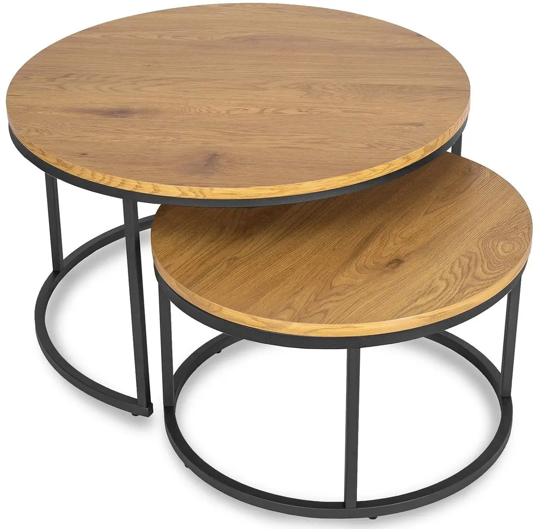 Set masute pentru reviste Mebel Elite Delia Max (Craft Oak Golden/Black) - 4