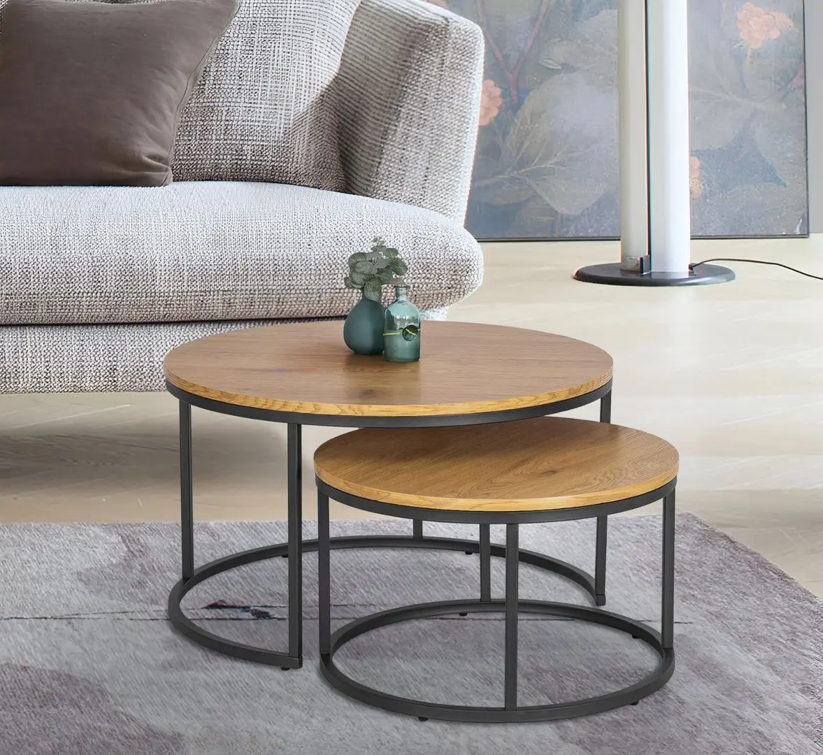 Set masute pentru reviste Mebel Elite Delia Max (Craft Oak Golden/Black)