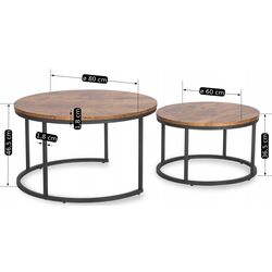 Set masute pentru reviste Mebel Elite Figo Max (Oak/Black) Thumb