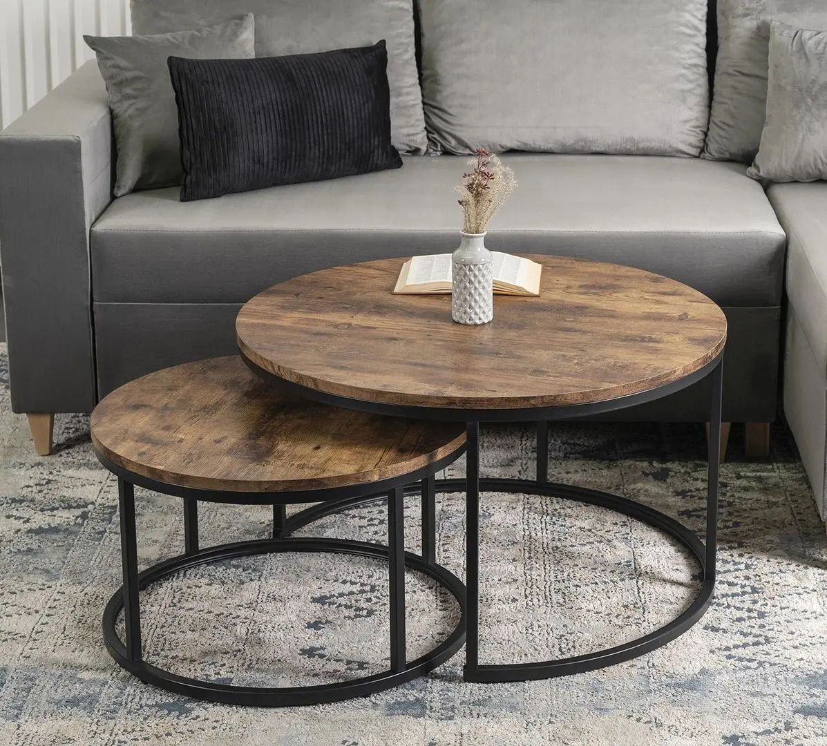 Set masute pentru reviste Mebel Elite Figo Max (Oak/Black)