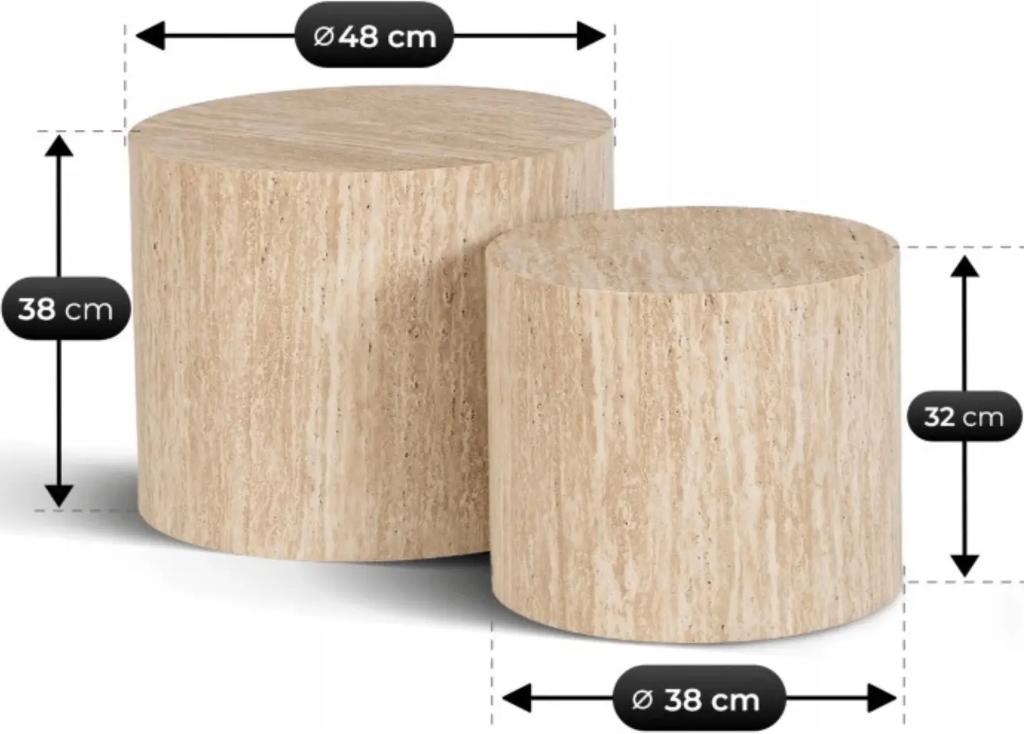 Set masute pentru reviste Mebel Elite Leila (Travertine) - 6