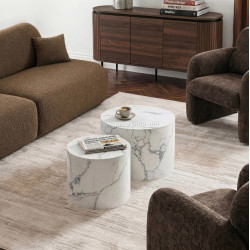 Set masute pentru reviste Mebel Elite Leila (White Marble)