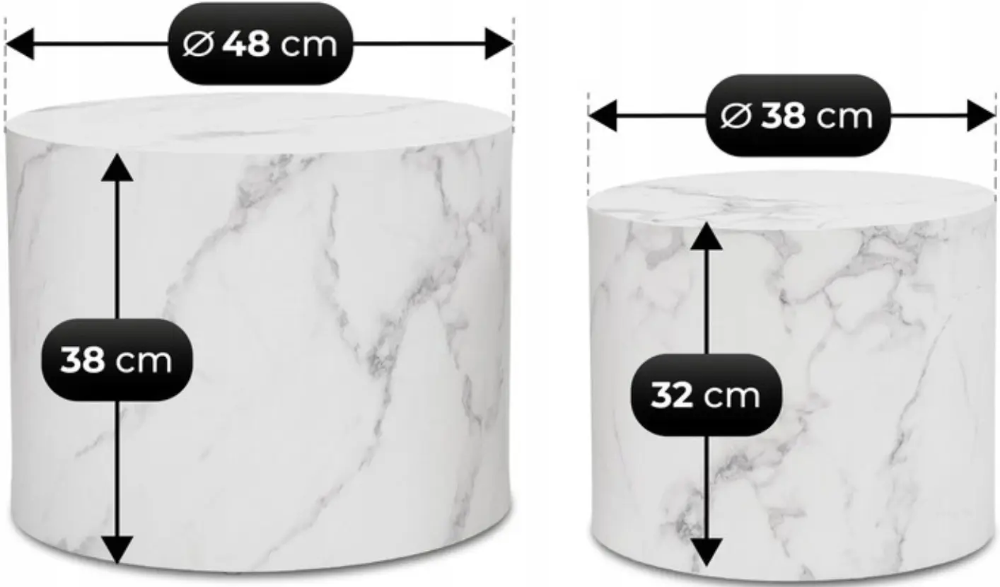 Set masute pentru reviste Mebel Elite Leila (White Marble) - 4