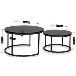 Set masute pentru reviste Mebel Elite Manu Max (Black) Thumb