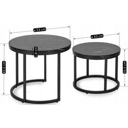 Set masute pentru reviste Mebel Elite Mauro (Black Marble/Black) Thumb