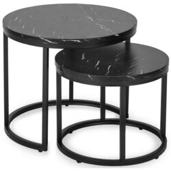 Set masute pentru reviste Mebel Elite Mauro (Black Marble/Black) Thumb