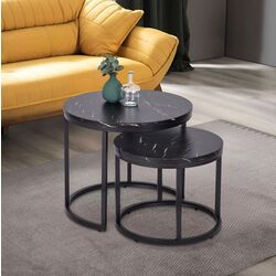 Set masute pentru reviste Mebel Elite Mauro (Black Marble/Black)
