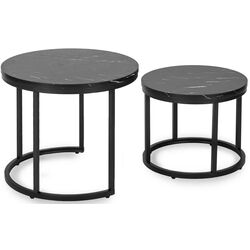 Set masute pentru reviste Mebel Elite Mauro (Black Marble/Black) Thumb
