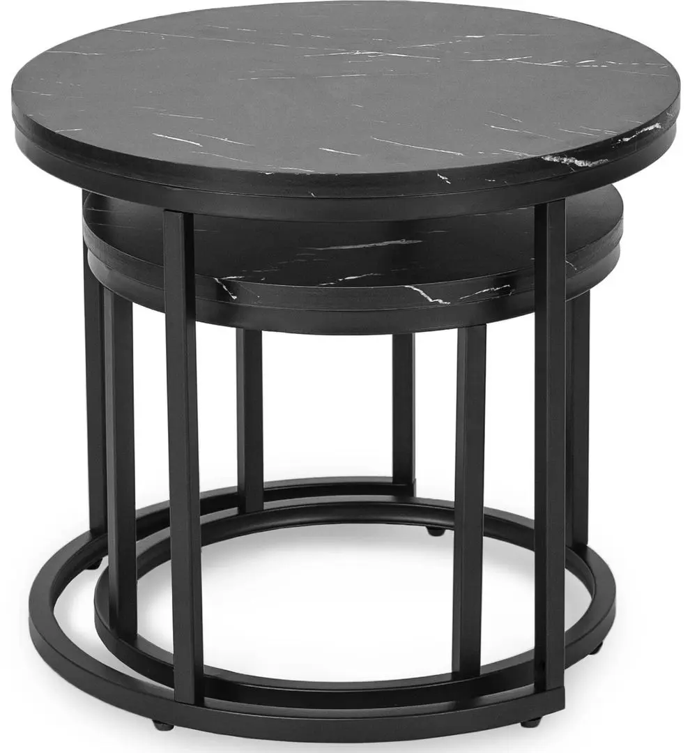 Set masute pentru reviste Mebel Elite Mauro (Black Marble/Black)