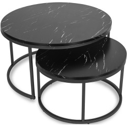 Set masute pentru reviste Mebel Elite Mauro Max (Black Marble/Black) Thumb