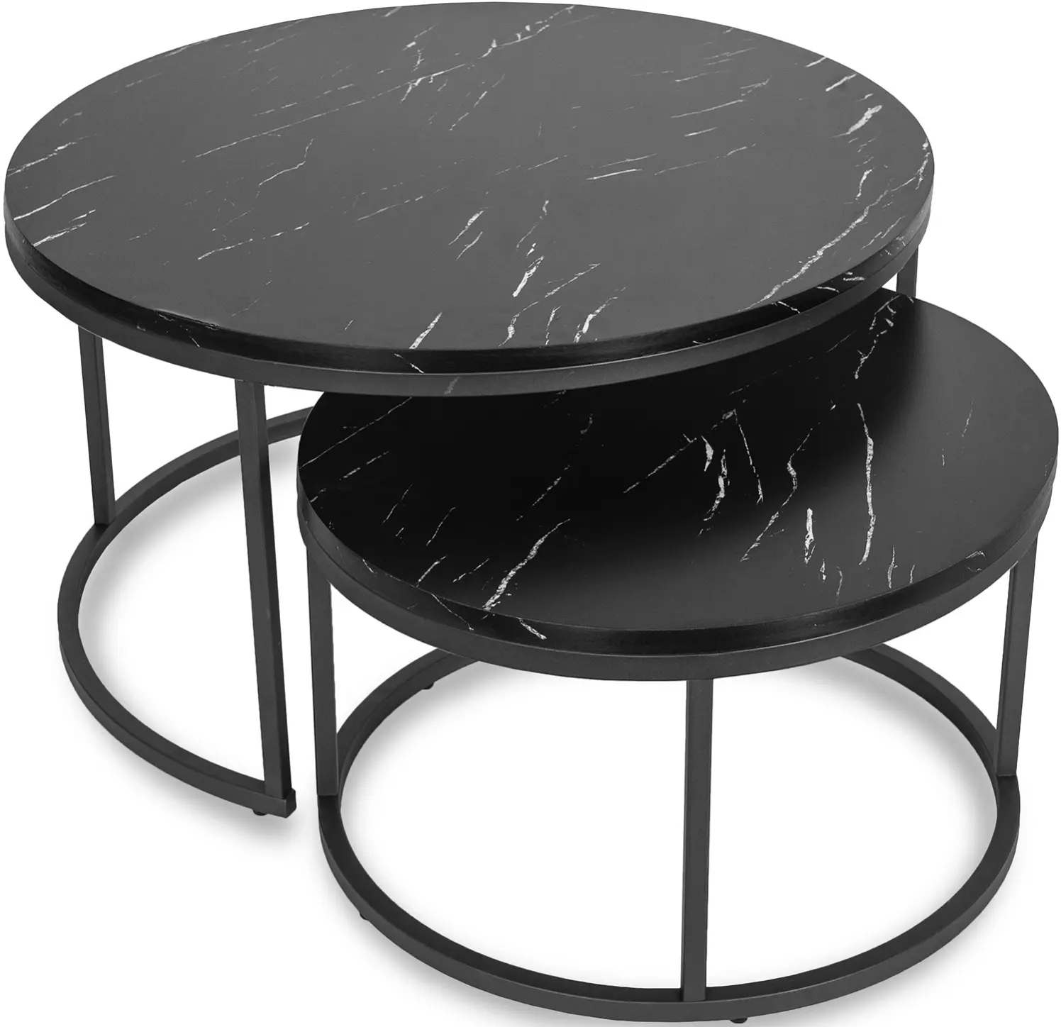 Set masute pentru reviste Mebel Elite Mauro Max (Black Marble/Black) - 3