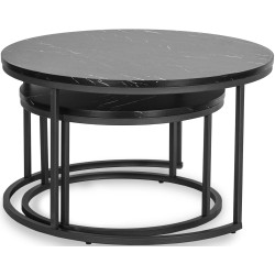 Set masute pentru reviste Mebel Elite Mauro Max (Black Marble/Black) Thumb