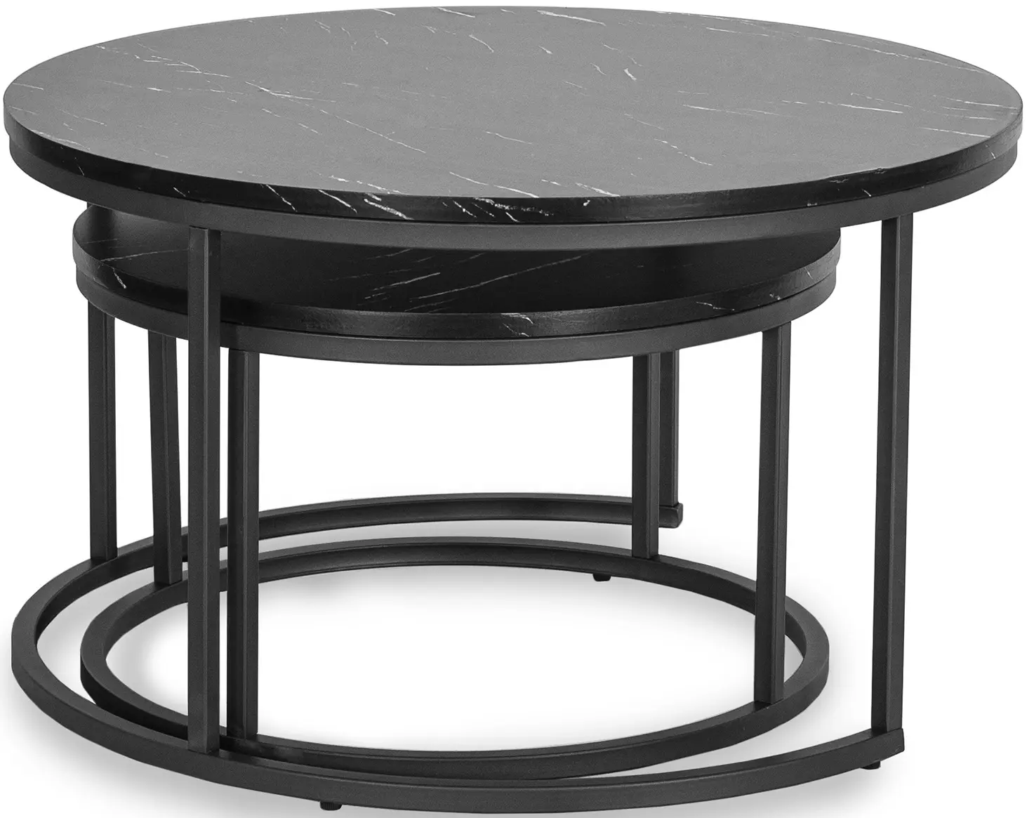 Set masute pentru reviste Mebel Elite Mauro Max (Black Marble/Black) - 4