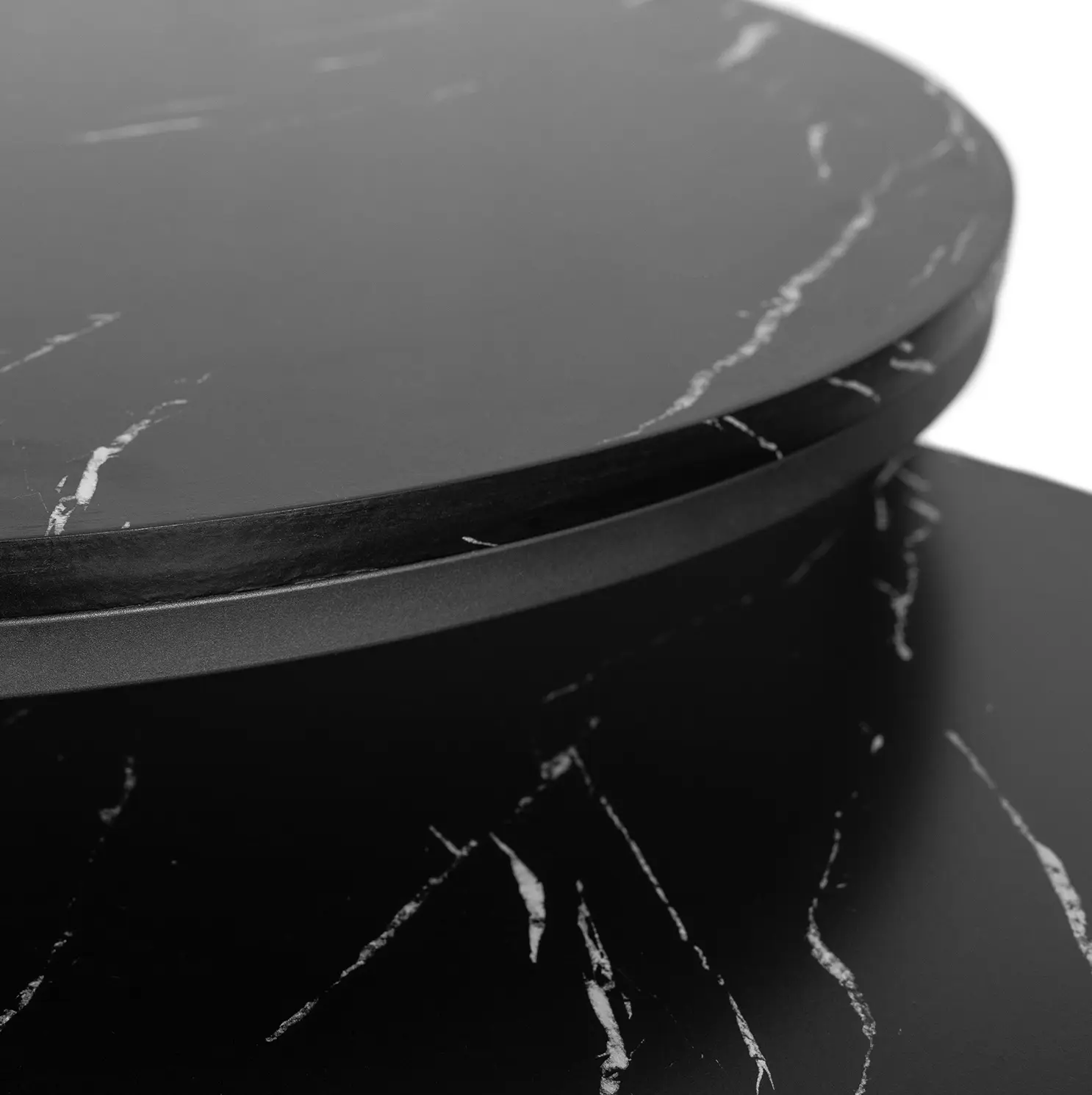 Set masute pentru reviste Mebel Elite Mauro Max (Black Marble/Black) - 5