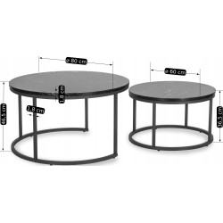 Set masute pentru reviste Mebel Elite Mauro Max (Black Marble/Black) Thumb