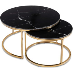 Set masute pentru reviste Mebel Elite Milano (Black Marble/Gold) Thumb