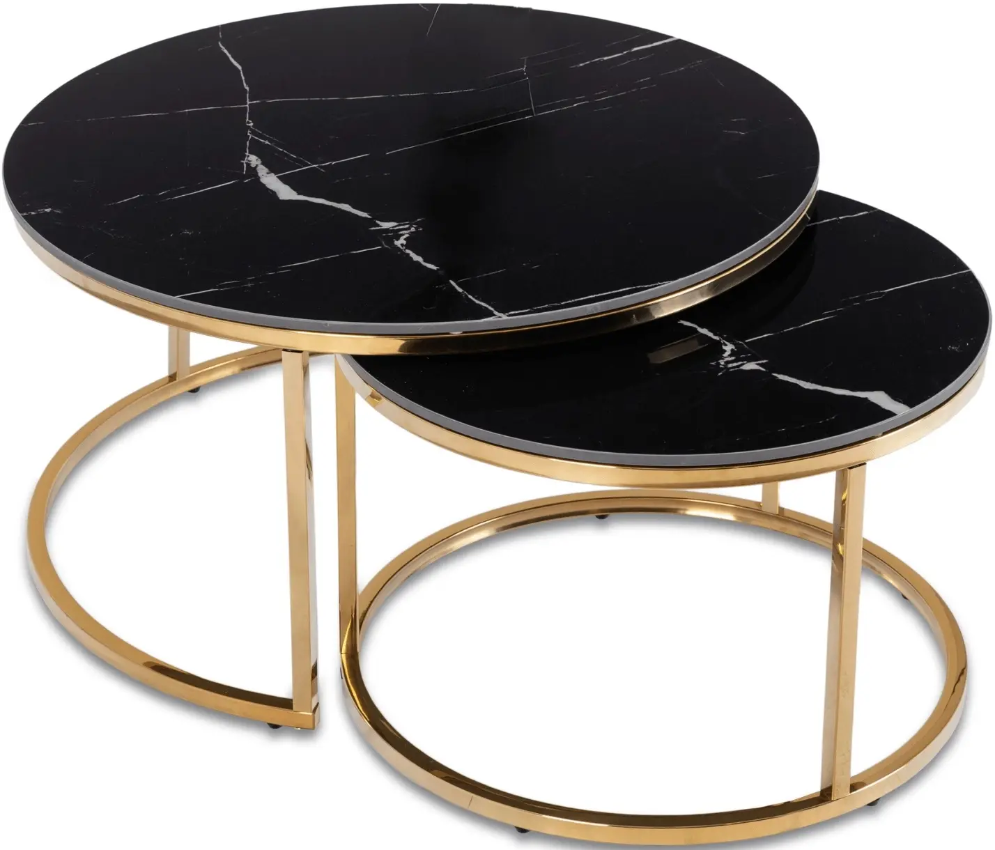 Set masute pentru reviste Mebel Elite Milano (Black Marble/Gold) - 2