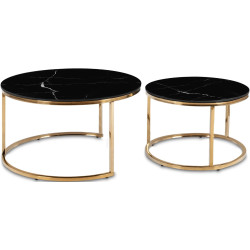 Set masute pentru reviste Mebel Elite Milano (Black Marble/Gold) Thumb