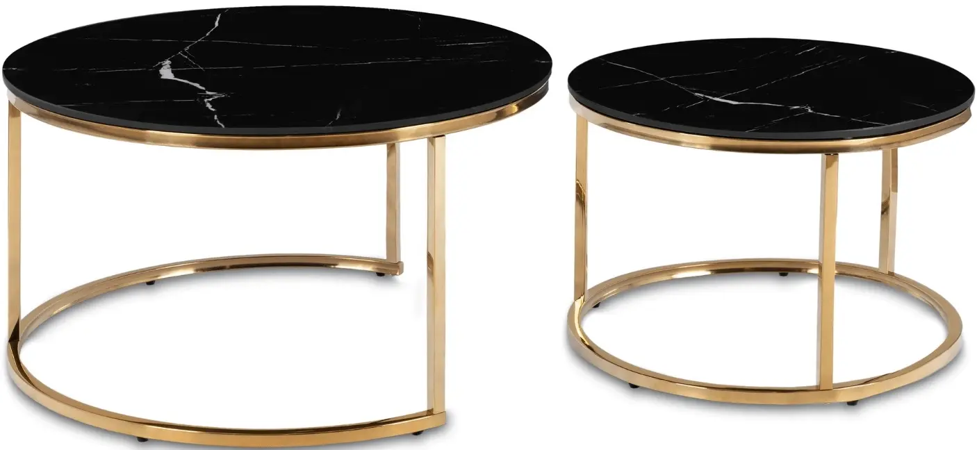 Set masute pentru reviste Mebel Elite Milano (Black Marble/Gold) - 3