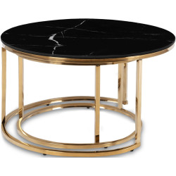 Set masute pentru reviste Mebel Elite Milano (Black Marble/Gold) Thumb