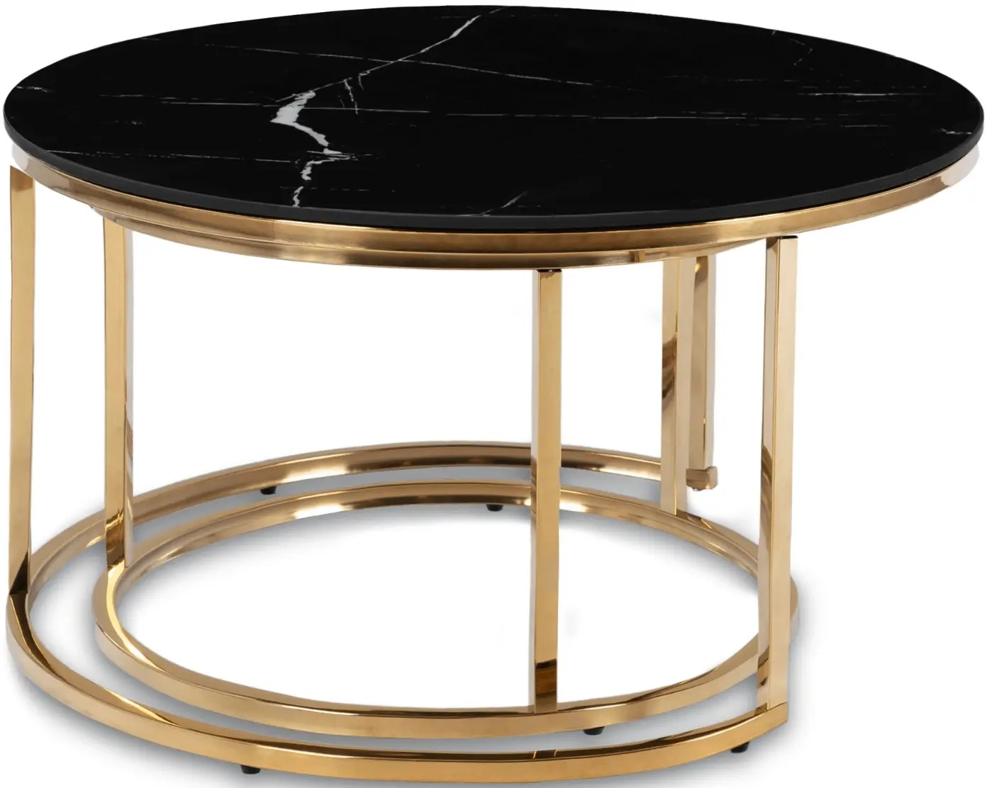 Set masute pentru reviste Mebel Elite Milano (Black Marble/Gold) - 4