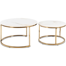 Set masute pentru reviste Mebel Elite Milano (White Marble/Gold) Thumb