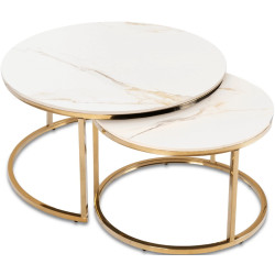 Set masute pentru reviste Mebel Elite Milano (White Marble/Gold) Thumb