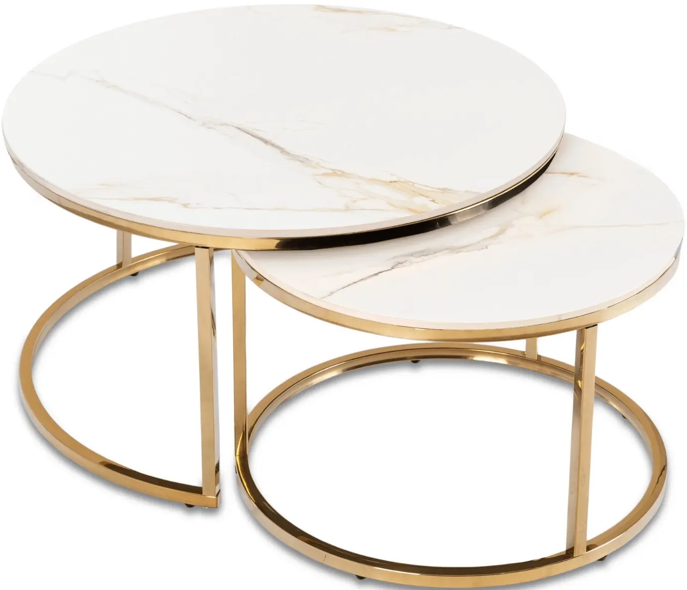Set masute pentru reviste Mebel Elite Milano (White Marble/Gold) - 3
