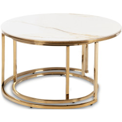 Set masute pentru reviste Mebel Elite Milano (White Marble/Gold) Thumb