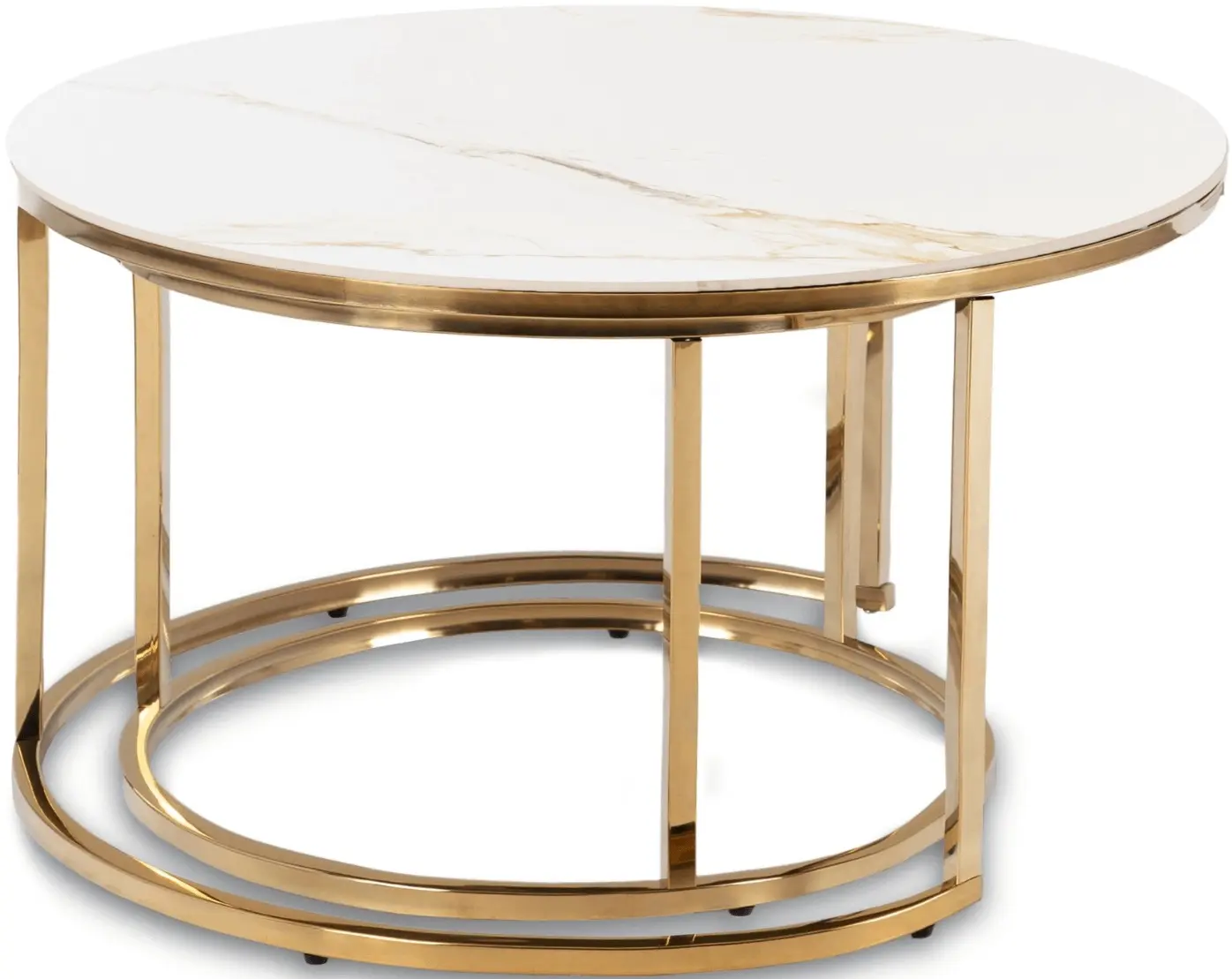 Set masute pentru reviste Mebel Elite Milano (White Marble/Gold) - 4