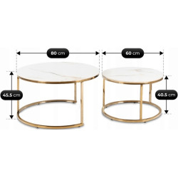 Set masute pentru reviste Mebel Elite Milano (White Marble/Gold) Thumb