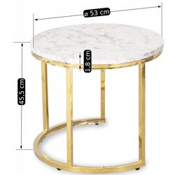 Set masute pentru reviste Mebel Elite Olis (White Marble/Golden) Thumb