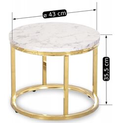 Set masute pentru reviste Mebel Elite Olis (White Marble/Golden) Thumb