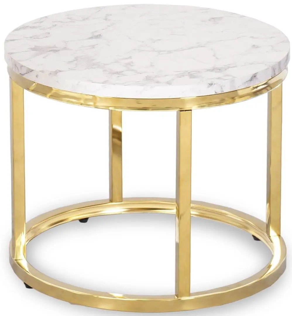 Set masute pentru reviste Mebel Elite Olis (White Marble/Golden)