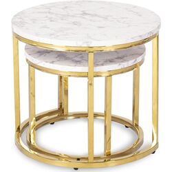 Set masute pentru reviste Mebel Elite Olis (White Marble/Golden) Thumb