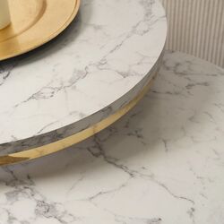 Set masute pentru reviste Mebel Elite Olis (White Marble/Golden) Thumb