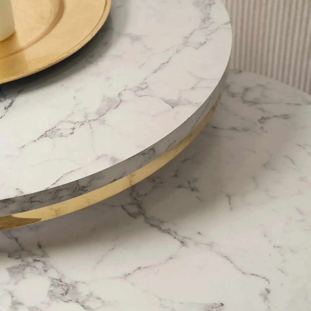 Set masute pentru reviste Mebel Elite Olis (White Marble/Golden)