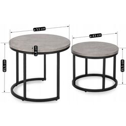 Set masute pentru reviste Mebel Elite Rocky (Grey Concrete/Black) Thumb