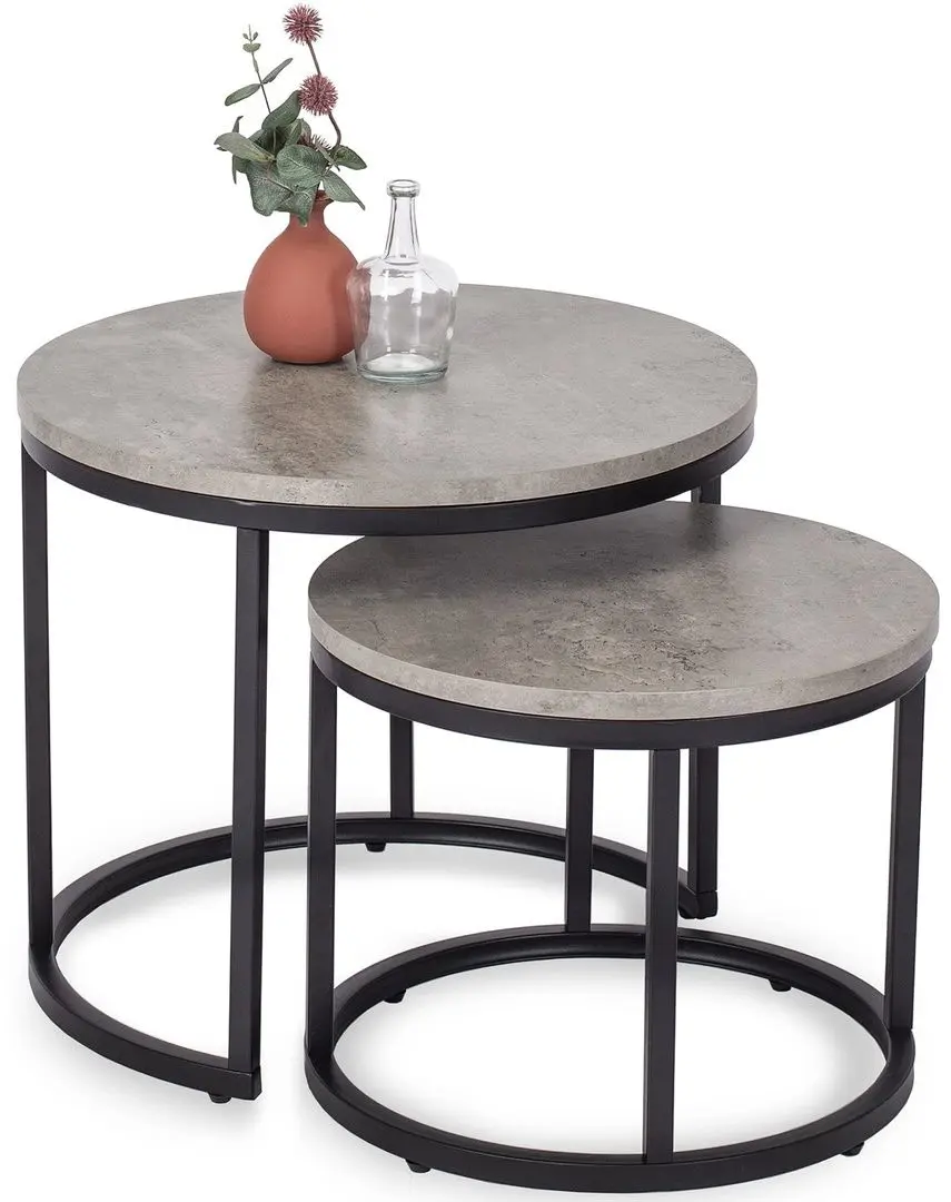 Set masute pentru reviste Mebel Elite Rocky (Grey Concrete/Black)