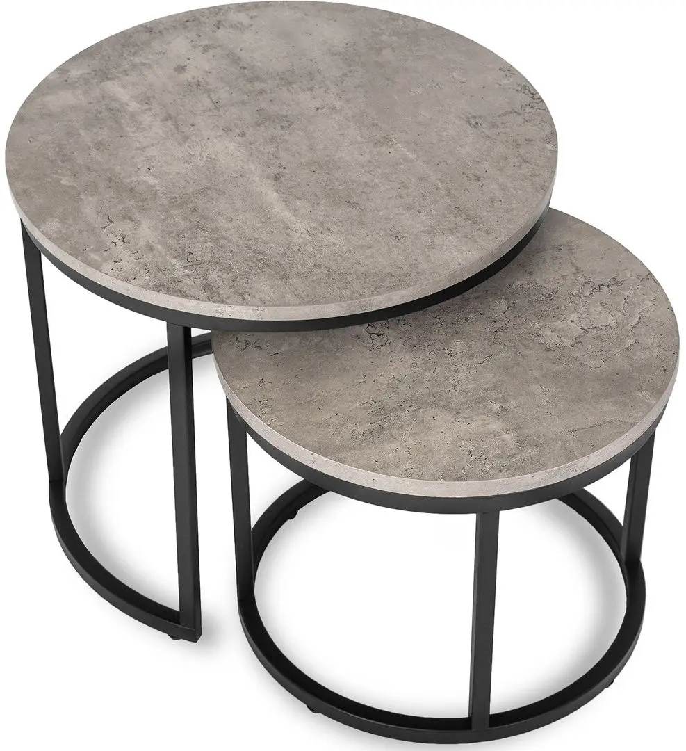 Set masute pentru reviste Mebel Elite Rocky (Grey Concrete/Black)