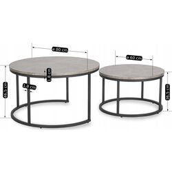 Set masute pentru reviste Mebel Elite Rocky Max (Grey Concrete/Black) Thumb