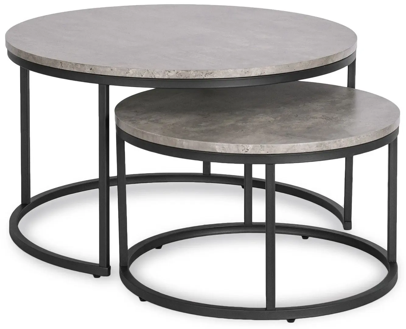 Set masute pentru reviste Mebel Elite Rocky Max (Grey Concrete/Black) - 3