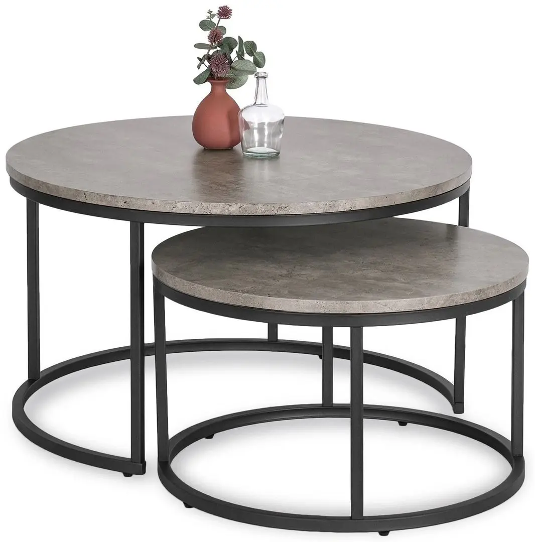 Set masute pentru reviste Mebel Elite Rocky Max (Grey Concrete/Black) - 5