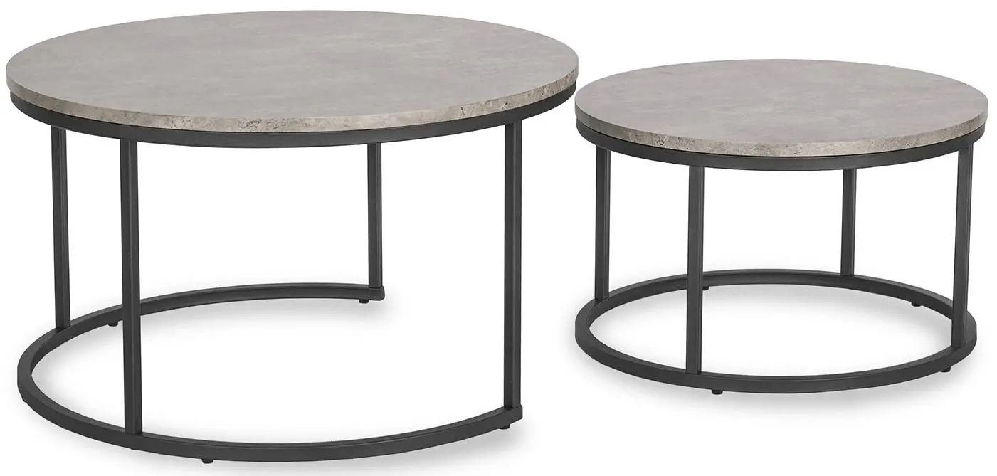 Set masute pentru reviste Mebel Elite Rocky Max (Grey Concrete/Black) - 6