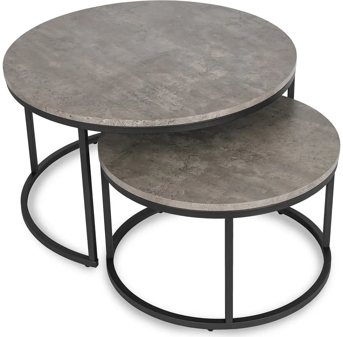 Set masute pentru reviste Mebel Elite Rocky Max (Grey Concrete/Black) - 7