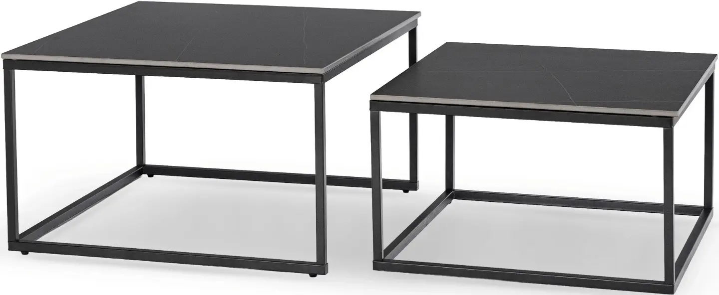 Set masute pentru reviste Mebel Elite Tenor (Black Marble/Black) - 2