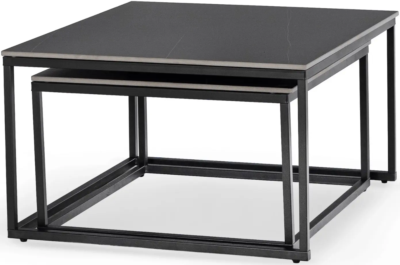 Set masute pentru reviste Mebel Elite Tenor (Black Marble/Black) - 3